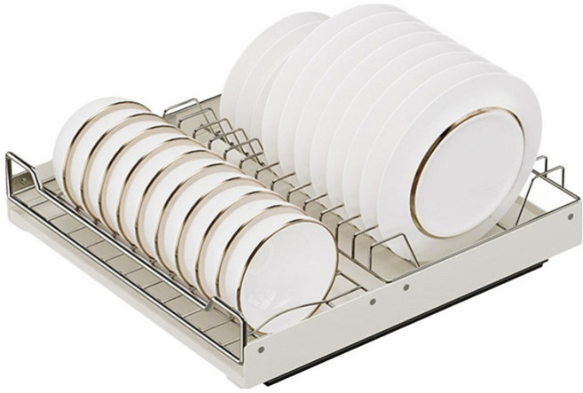 GGUMIGGA 水槽滑軌層架 滑動式收納盒 5款 碗盤整理架, 象牙白, 1個