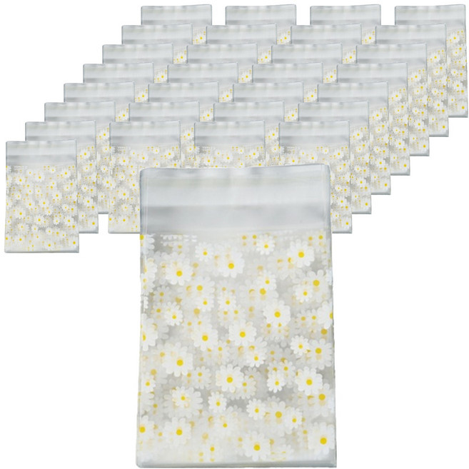 KHOKURI 雛菊 OPP 自黏包裝袋 5W0860 8 x 10cm, 透明, 300個