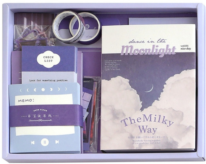 스티코니 스크랩북 다이어리 꾸미기 세트, 퍼플무드, 1세트