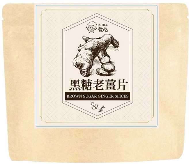 CHILL 愛吃 黑糖老薑片, 100g, 1包, 1入