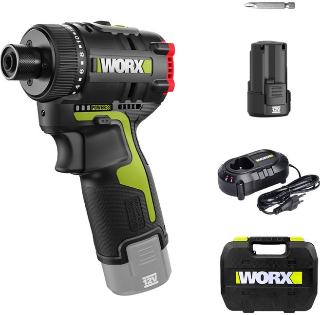 WORX 충전드릴 12V BL WU129.1, 1개