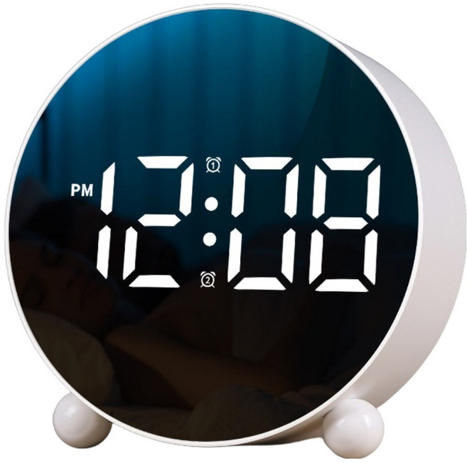 Mabso Shop 床邊書桌旁 LED 靜音電子時鐘 ONE SIZE BRP1993, 白色