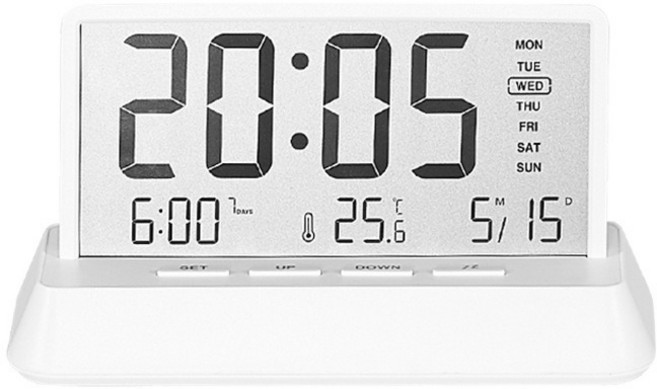 Mabso Shop 多功能床邊書桌客廳LED電子時鐘 ONE SIZE BRP1994, 白色不透明
