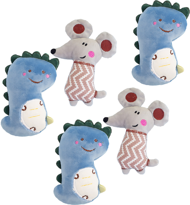 寵物夢工廠 貓薄荷動物絨毛玩具 5個裝, 款式隨機, 1套