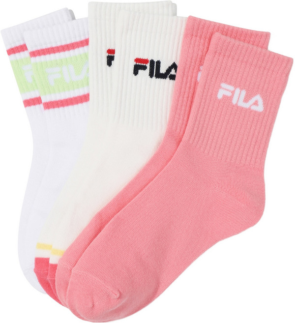 휠라키즈 아동용 번들 장목 양말 3켤레 세트 FK253SZ07X004