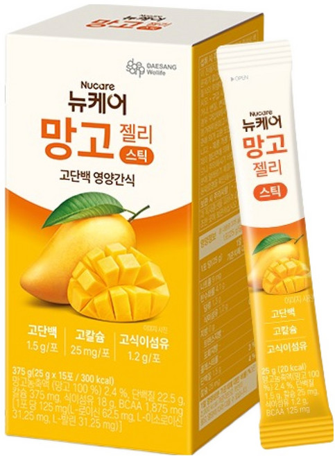 뉴케어 정품 망고 젤리 스틱 15p, 375g, 1개