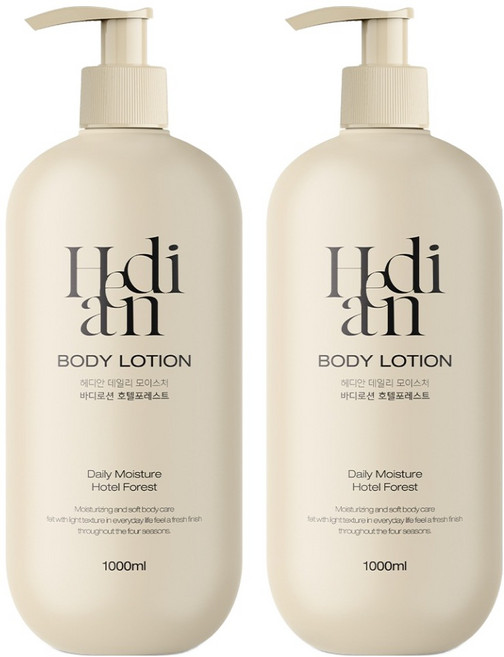 헤디안 아로마 데일리 모이스처 바디로션 호텔포레스트향, 2개, 1L