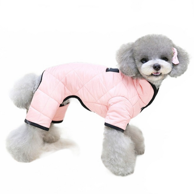 CHONGLEGU 쿠펫츠 강아지 겨울 누빔 경량패딩, 핑크, 1개