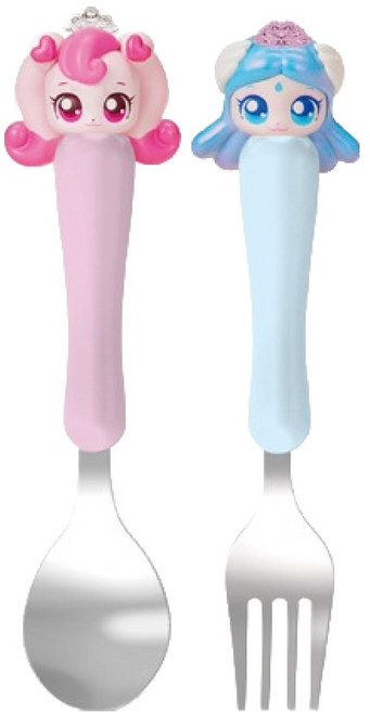 르번 프린세스 캐치티니핑 피규어 스푼 + 포크 세트, 혼합색상, 1세트
