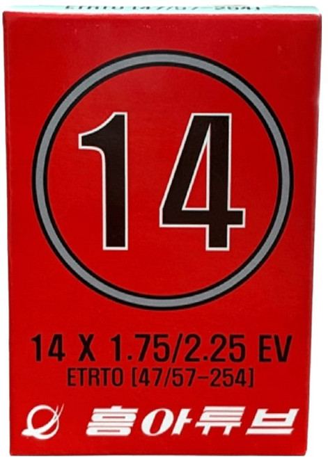 흥아타이어 던롭 자전거 튜브 14 x 1.75 14 x 1.95 14 x 2.125 겸용, 1개