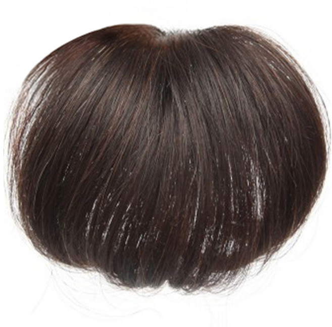 여우가발 정수리가발 볼륨업 헤어뽕 인모100 W2072, 진한갈색, 1개