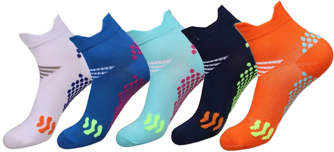 德利生活 為運動而生機能潮流減震襪5雙組, 白色 + 藏青 + 藍色 + 天藍 + 橘色, 1套