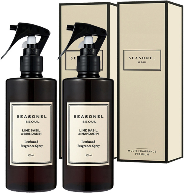 시즈넬 대용량 퍼퓸 멀티 스프레이 라임 바질 앤 만다린 향, 2개, 300ml