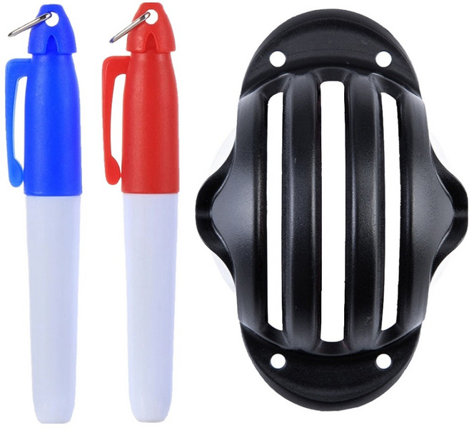 PGM Golf 高爾夫球劃線器/畫球器 + 紅色劃線筆 + 藍色劃線筆 PG166, 三線畫線器, 1組