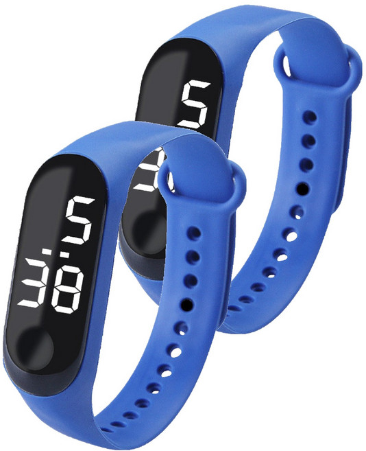 루네타 귀여운 미니 스포츠시계, 네이비, 2개