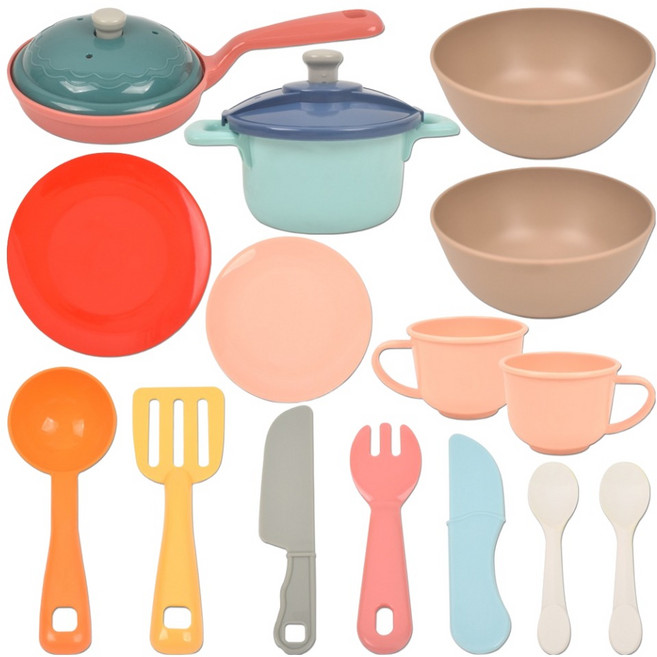 오즈토이 쿠킹타임 소프트 쿠커 소꿉 주방놀이 15p 세트 hg-9033, 혼합색상, 1세트