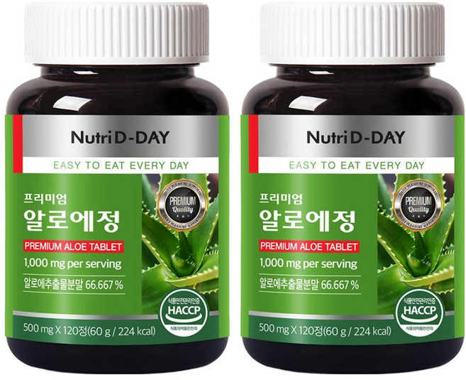 뉴트리디데이 프리미엄 알로에정 60g, 2개, 120정