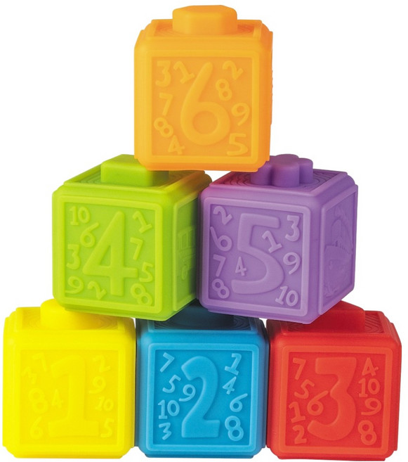 오즈토이 베이비 스택 업 소프트 촉감 큐브 6종 세트, 638-161, 1세트