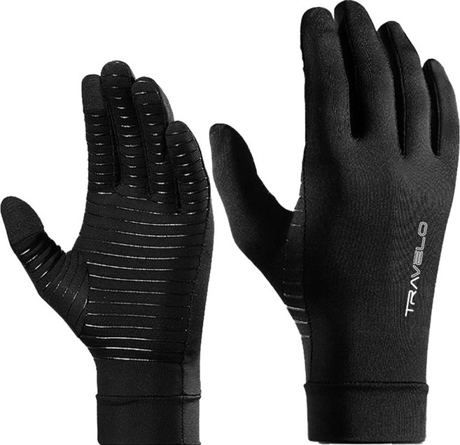 트레벨로 슬림핏 터치 이너 장갑 양손착용 세트, 블랙, 1세트