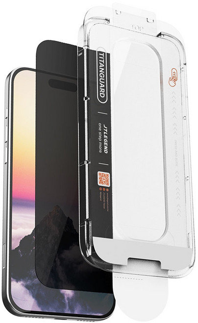 JTLEGEND Titanguard螢幕保護貼 附快貼板, 防窺, 1個