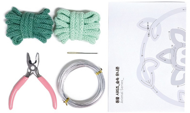 멜로우스토리 아이코드 시리즈8 동물 뜨개질 DIY 세트, 숲속 유니콘, 1세트