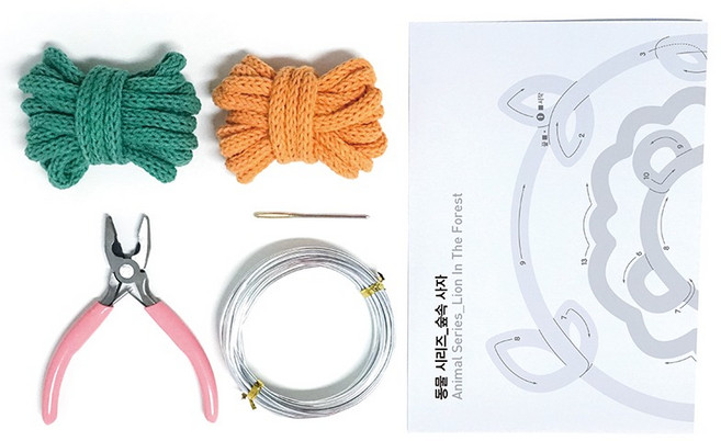 멜로우스토리 아이코드 시리즈8 동물 뜨개질 DIY 세트, 숲속 사자, 1세트