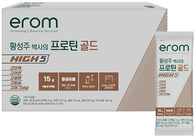 erom 黃聖周博士的蛋白質黃金 HIGH 5 21包, 1個, 630g