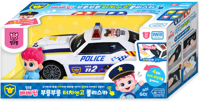 IWill COMPANY Bebefinn 噗噗觸碰即走警車, 白色, 1個