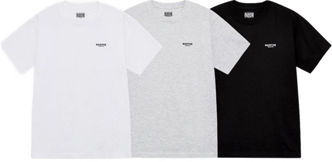 MaritheFrancoisGirbaud 男女通用 SMALL REGULAR LOGO TEE 3件組, Mix(白色, 淺麻灰色, 黑色)