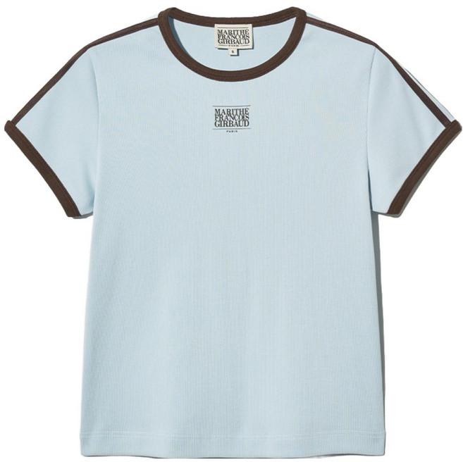 마리떼프랑소와저버 여성용 MOUVEMENT CLASSIC LOGO SLIM RINGER TEE