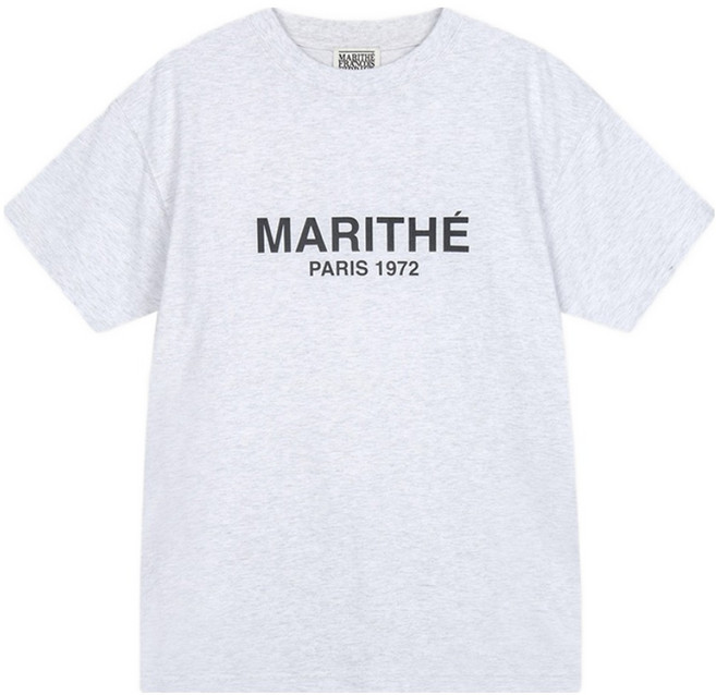 MaritheFrancoisGirbaud 男女通用 REGULAR LOGO TEE, 淺健康灰