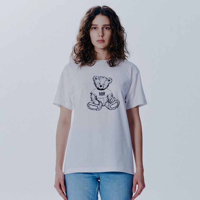 MaritheFrancoisGirbaud 男女通用 DOODLE BEAR TEE, 白色 + 黑色