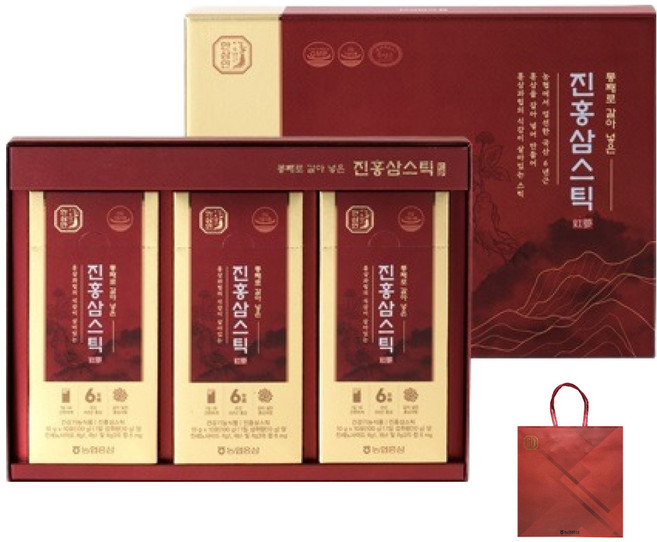 한삼인 통째로 갈아넣은 진홍삼스틱 30p + 쇼핑백, 300g, 1개