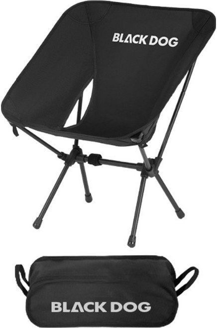 BLACK DOG 黑狗 戶外月光椅 折疊式露營椅 BD099, 黑色, 1個