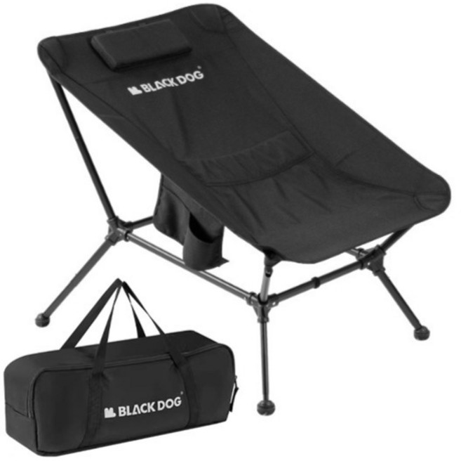 BLACK DOG 黑狗 便攜式2段模式午睡露營椅 BD103, 黑色, 1個