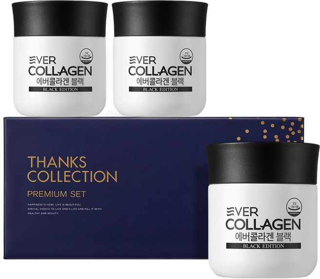 에버콜라겐 블랙 땡스컬렉션 선물세트 + 쇼핑백, 84정, 3개