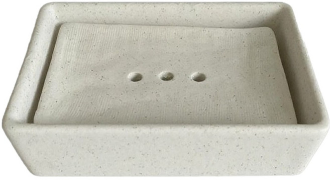 바코젤 고급 도자기 이중 비누케이스, 화이트, 1개