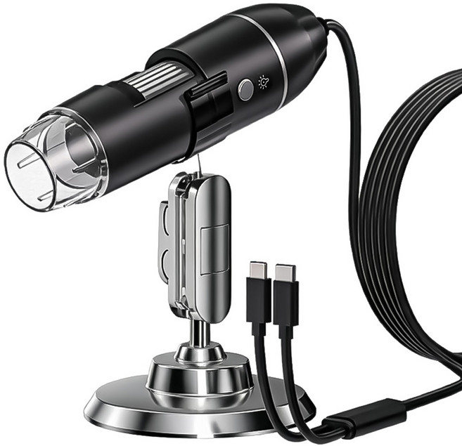 컴스 휴대폰 디지털 1600배율 현미경 C타입 / iOS 8핀 BF529, 혼합색상, 1개