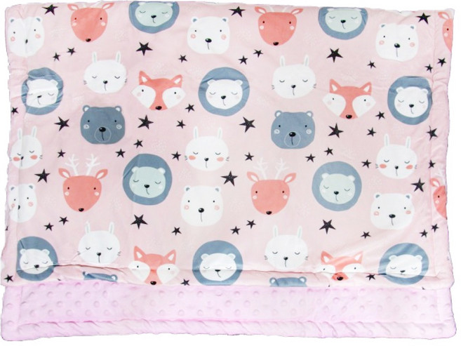 OhBabyLying 荳荳毯 夾棉絨款, 粉底動物