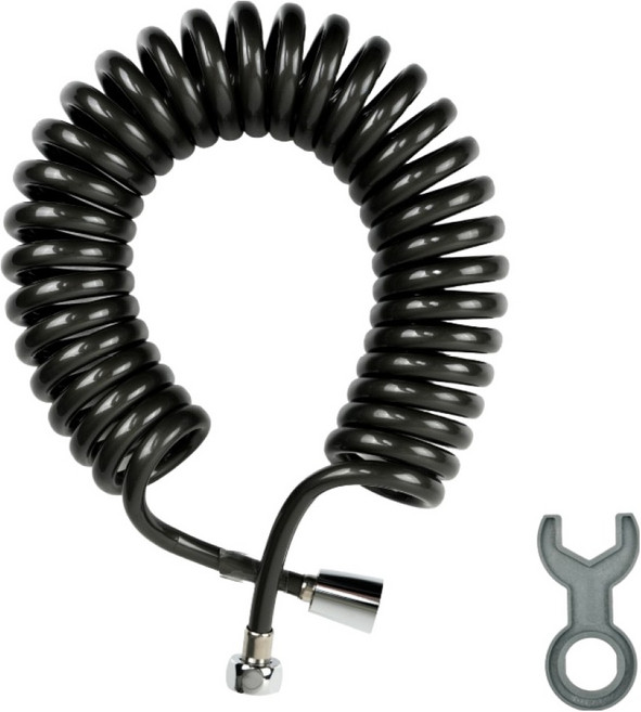 두진 바스 욕실 스프링 화장실청소용 코일 샤워호스, 5m, 다크그레이