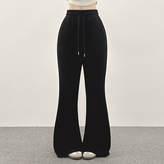 With Huilin 女款發熱寬版微喇叭運動褲