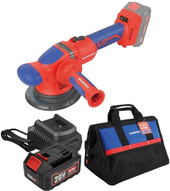 워크프로 5600RPM 6단속도 150mm 20V 충전 폴리셔 가방세트 WP892200K, 1세트