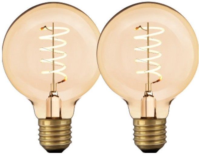 씨티오 LED 엔틱램프 스프링 G80, 전구색, 2개