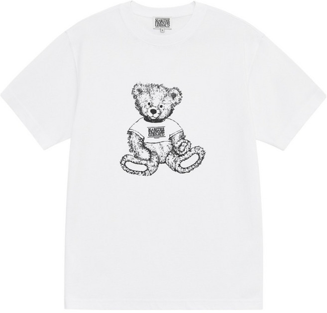 MaritheFrancoisGirbaud 男女通用 DOODLE BEAR TEE, 白色 + 黑色