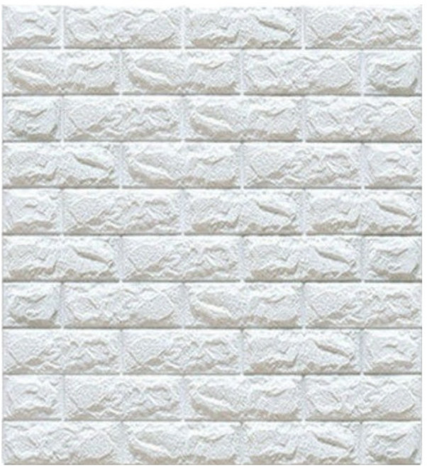 Jiko Easy Go 自黏防水隔熱磚紋3D泡棉壁紙 70 x 38 cm, 白色, 1個