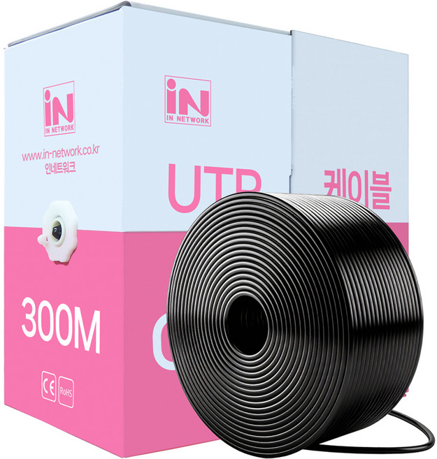 인네트워크 CAT.5E UTP 옥외용 이중피복 제작용 랜케이블 박스타입 IN-5UOD300BX, 1개, 300m