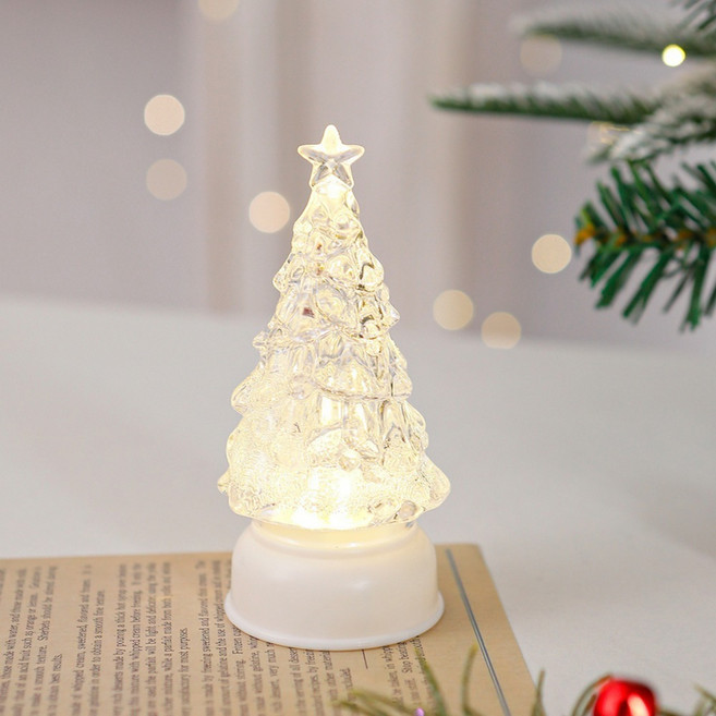 葉子小舖 聖誕造型小夜燈 附電池, 白聖誕樹