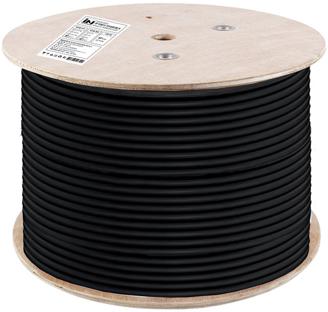 인네트워크 CAT.7 SSTP CCA심선 제작용 랜케이블 드럼타입 IN-7SC100BK, 블랙, 1개, 100m