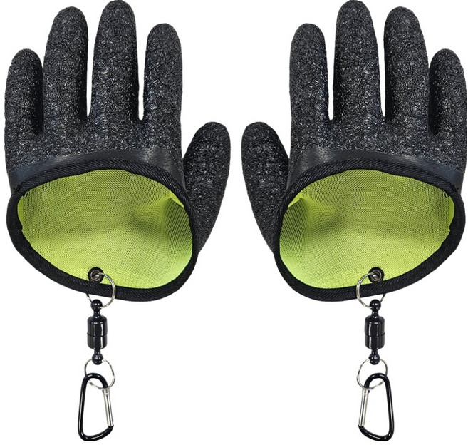 실버캐스트 오픈백 반장갑형 낚시장갑 양손착용 마그넷홀더, 블랙, 1개