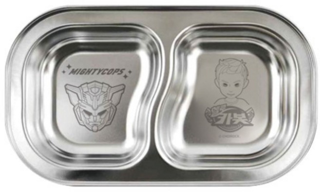 LE BARN Hello Carbot 16 可堆疊不鏽鋼雙格餐盤, 混合色, 1個, 單品